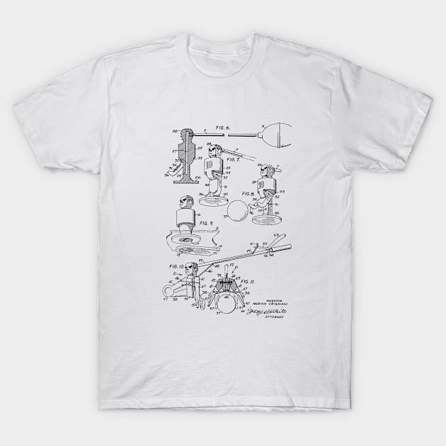 Football Game Table Vintage Patent Hand Drawing T-Shirt by TheYoungDesigns